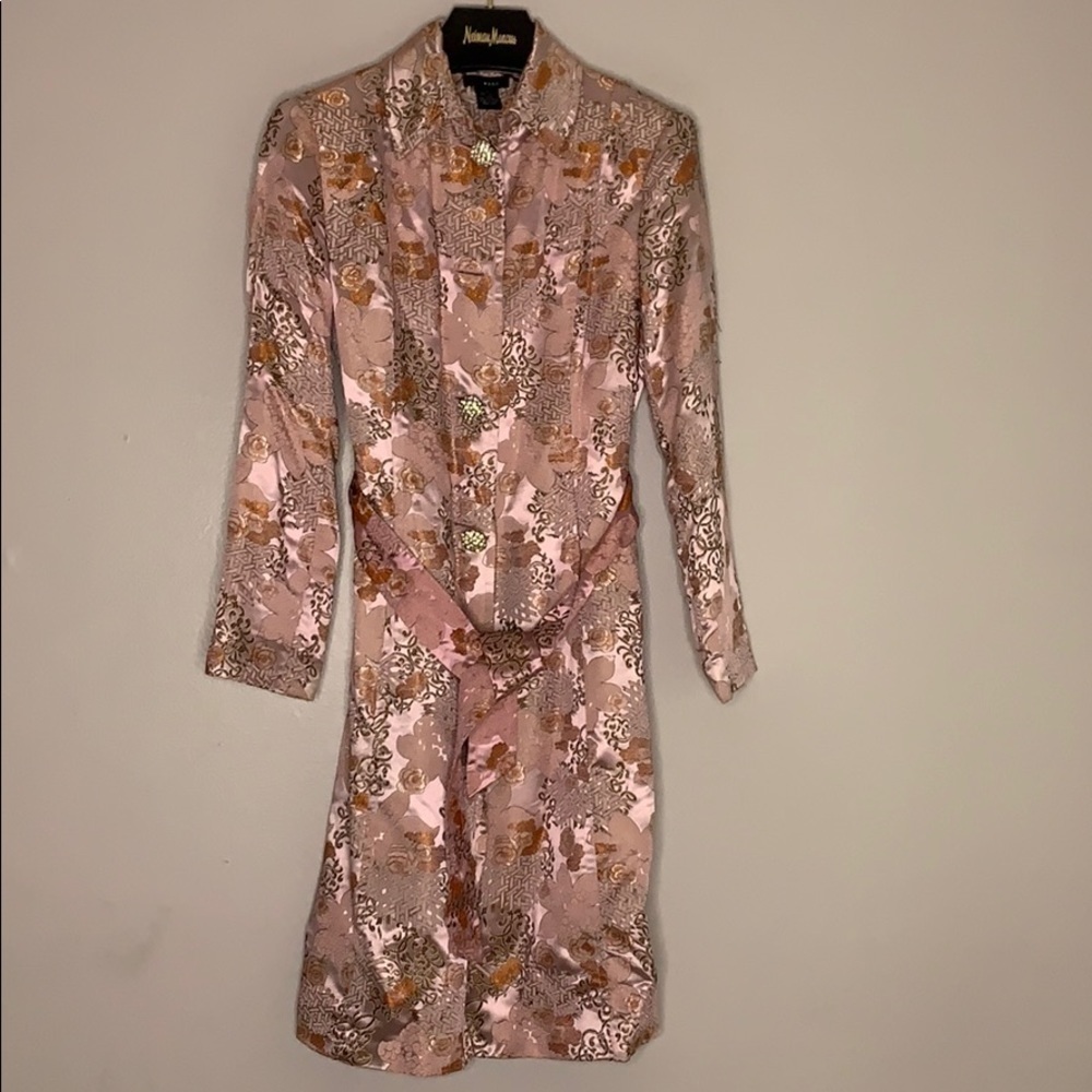 Vintage Pink Ornate embroidered oriental overcoat women’s  4 small